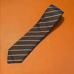 Hugo Boss Charcoal and White Diagonal Striped Tie